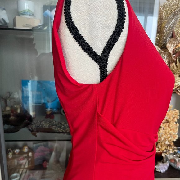 Ellen Tracy-Simple Yet Class Fire Engine Red Dress - Picture 7 of 11